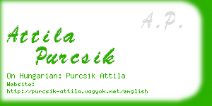 attila purcsik business card